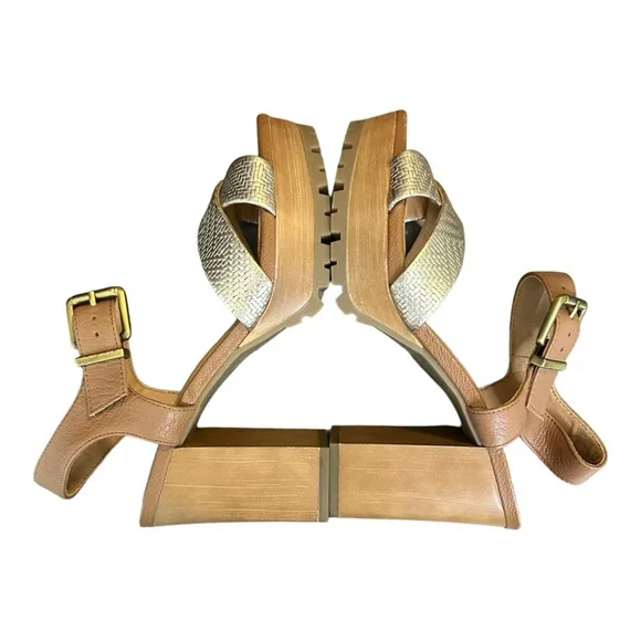 NWT Crown Vintage Julia Wood Block Heel Platform Sandal Women’s SZ 6.5 G… - Picture 6 of 9